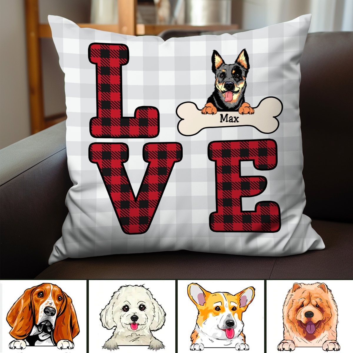 Dog Lovers - Love Dog Funny - Personalized Pillow (VT) - Makezbright Gifts