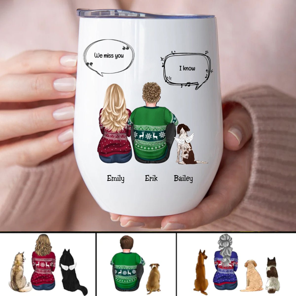 Dog Lovers - Memorial Pet - Personalized Wine Tumbler (NM) - Makezbright Gifts