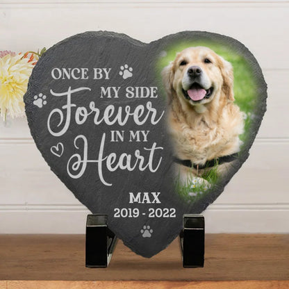 Dog Lovers - Once By My Side Forever In My Heart - Personalized Memorial Stone - Makezbright Gifts