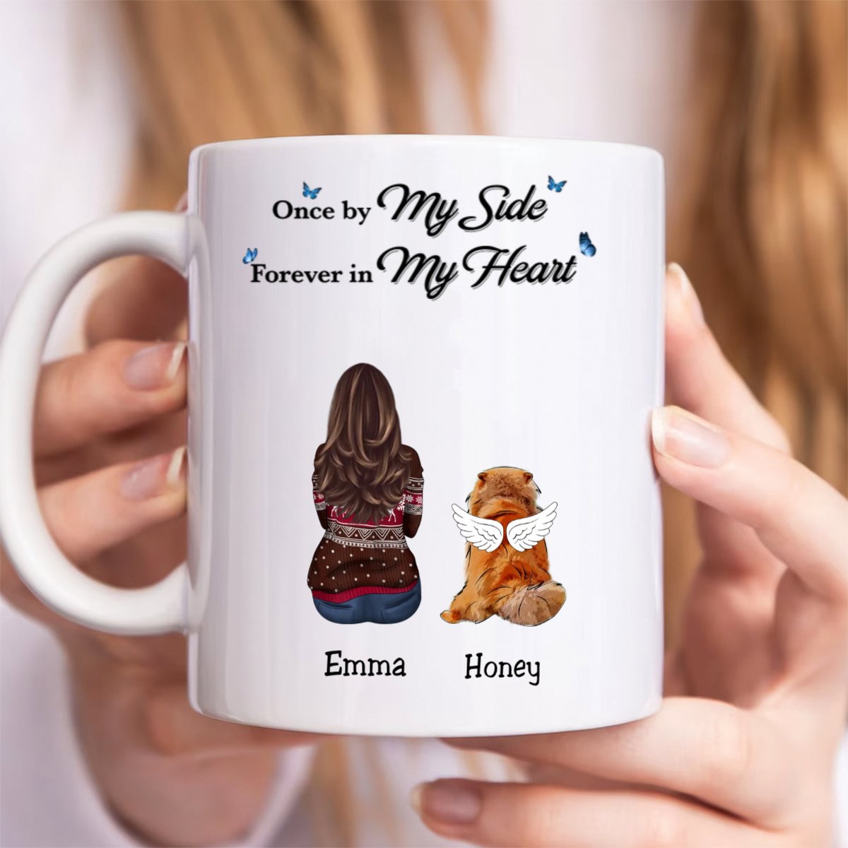 Dog Lovers - Once By My Side Forever In My Heart - Personalized Mug - Makezbright Gifts