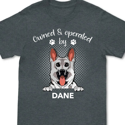 Dog Lovers - Operated By Dog - Personalized Unisex T - Shirt - Makezbright Gifts