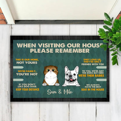 Dog Lovers - Remember When Visiting Our House - Personalized Doormat - Makezbright Gifts