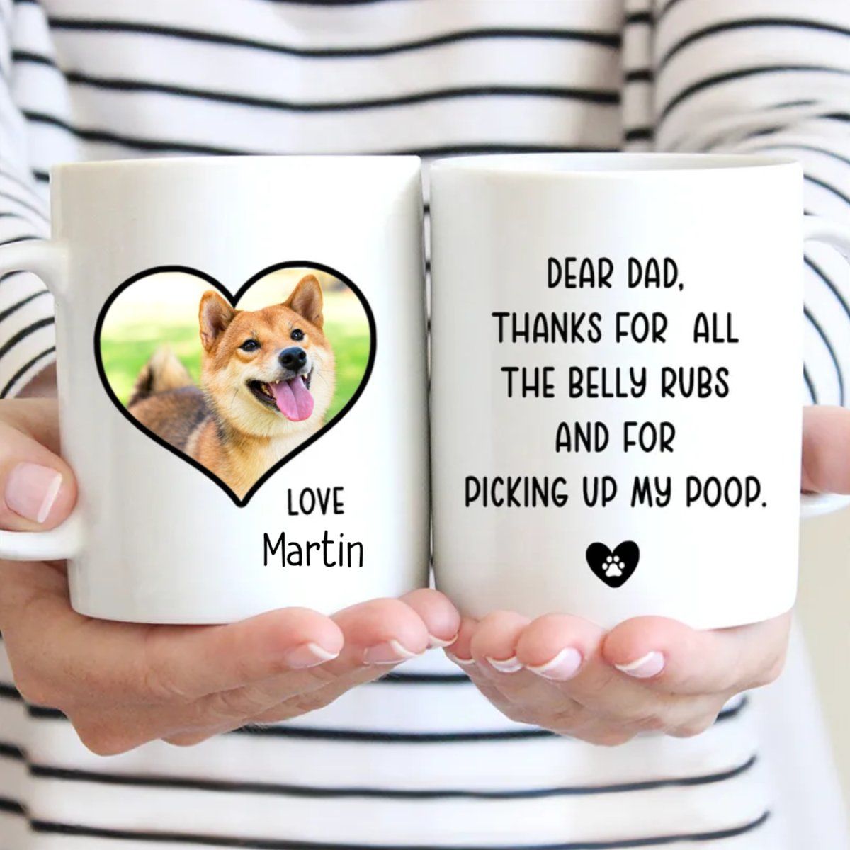 Dog Lovers - Thanks For All The Belly Rubs And For Picking Up My Poop - Personalized Mug - Makezbright Gifts