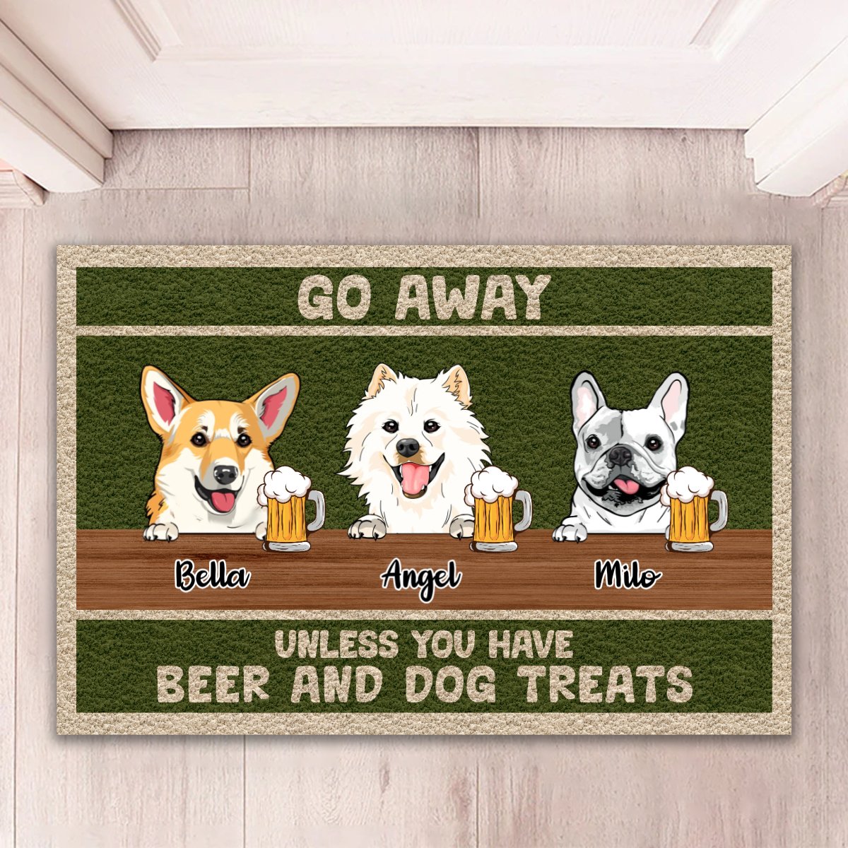 Dog Lovers - Unless You Have Beer And Dog Treats - Personalized Doormat - Makezbright Gifts