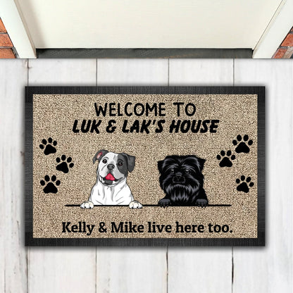 Dog Lovers - Welcome To Dog's House - Personalized Doormat - Makezbright Gifts