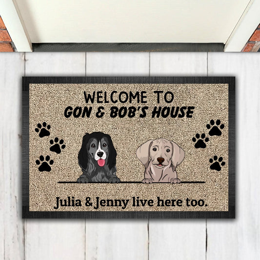 Dog Lovers - Welcome To Dog's House - Personalized Doormat - Makezbright Gifts