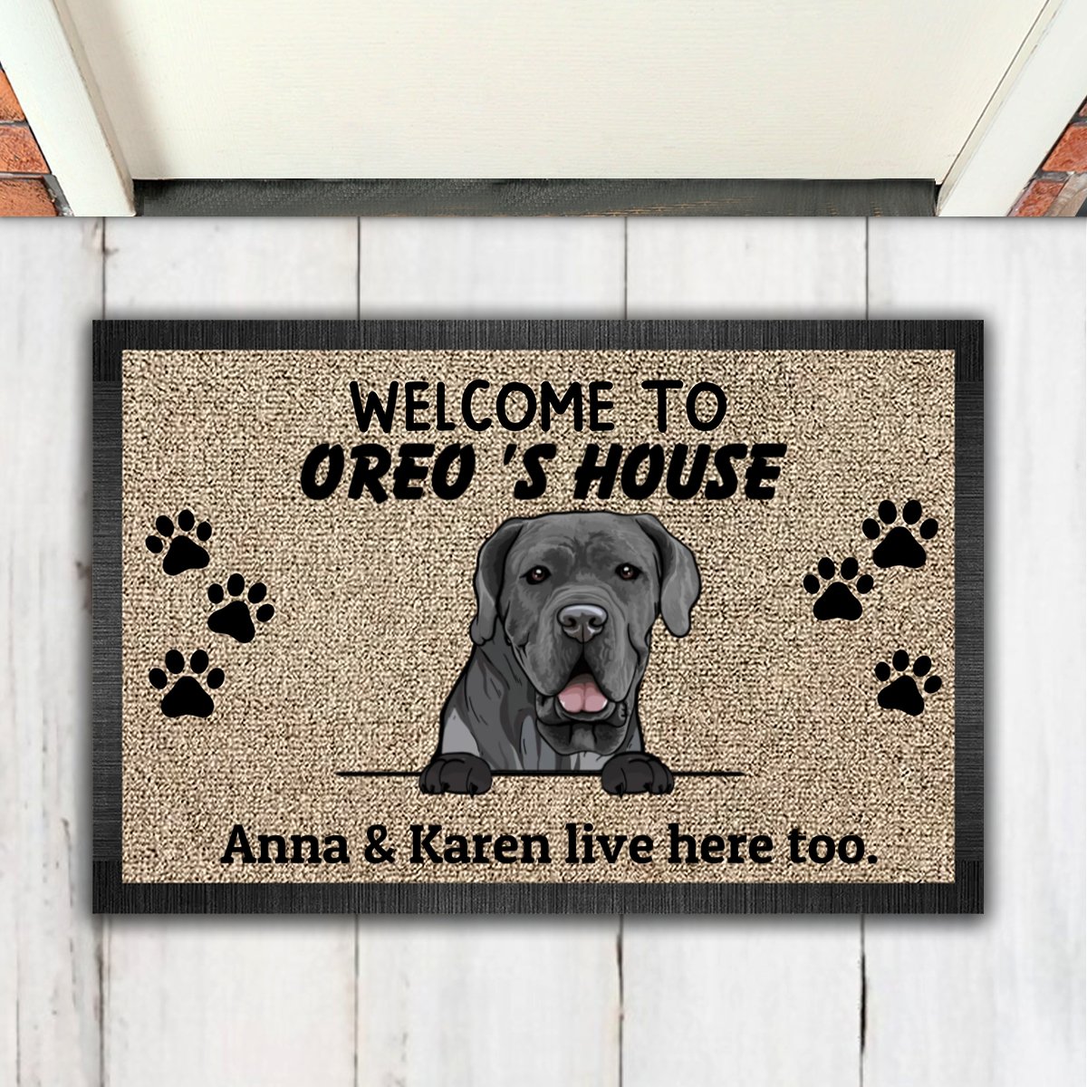 Dog Lovers - Welcome To Dog's House - Personalized Doormat - Makezbright Gifts