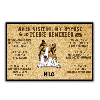 Dog Lovers - When Visit My House Please Remember - Personalized Doormat (Ver 2) - Makezbright Gifts