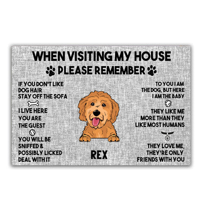 Dog Lovers - When Visit My House Please Remember - Personalized Doormat (Ver2) - Makezbright Gifts