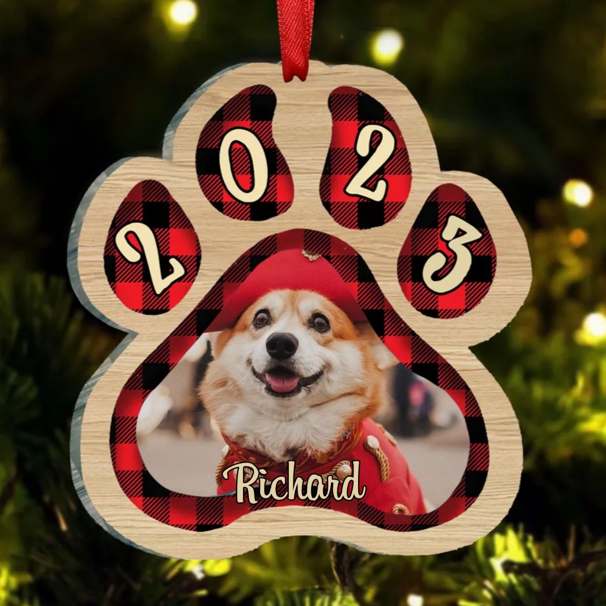 Dog Loves - Pets And Color Paws - Personalized Dog Paw Ornament - Makezbright Gifts