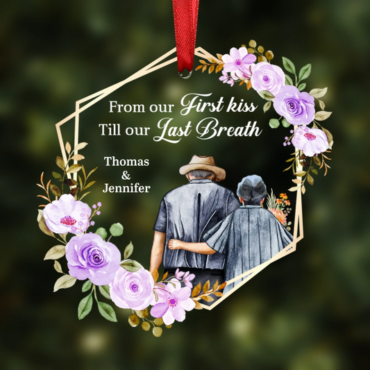 From Our First Kiss Till Our Last Breath Husband & Wife - Personalized Custom Shaped Acrylic Ornament