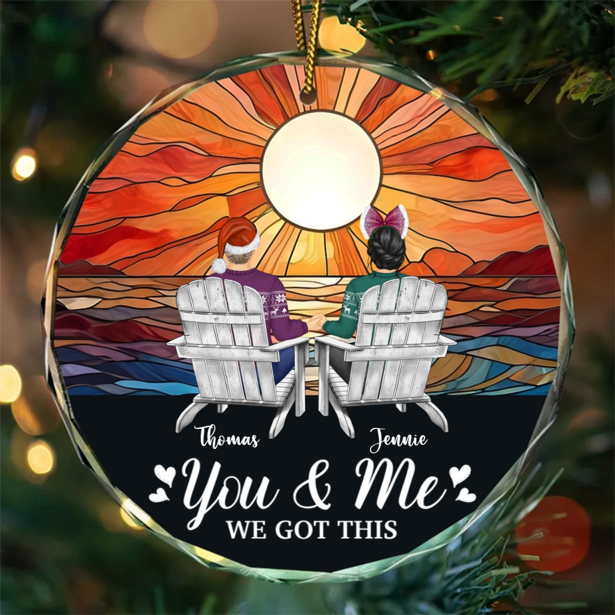 You And Me We Got This Christmas Couple - Personalized Circle Ornament