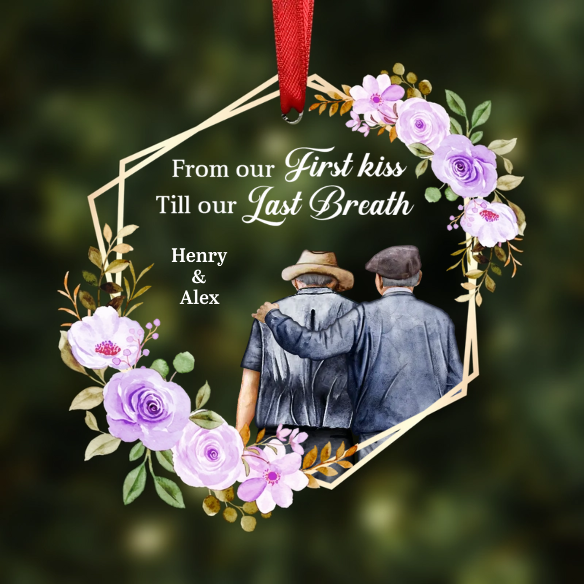 From Our First Kiss Till Our Last Breath Husband & Wife - Personalized Custom Shaped Acrylic Ornament