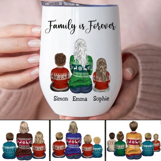 Family - Family Is Forever - Personalized Wine Tumbler (BU) - Makezbright Gifts