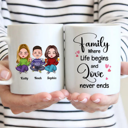 Family - Family Where Life Begins And Love Never Ends - Personalized Mug (SA) - Makezbright Gifts