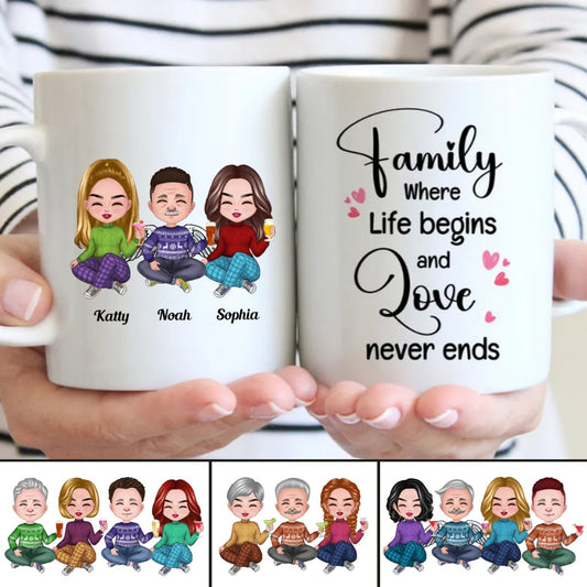 Family - Family Where Life Begins And Love Never Ends - Personalized Mug (SA) - Makezbright Gifts