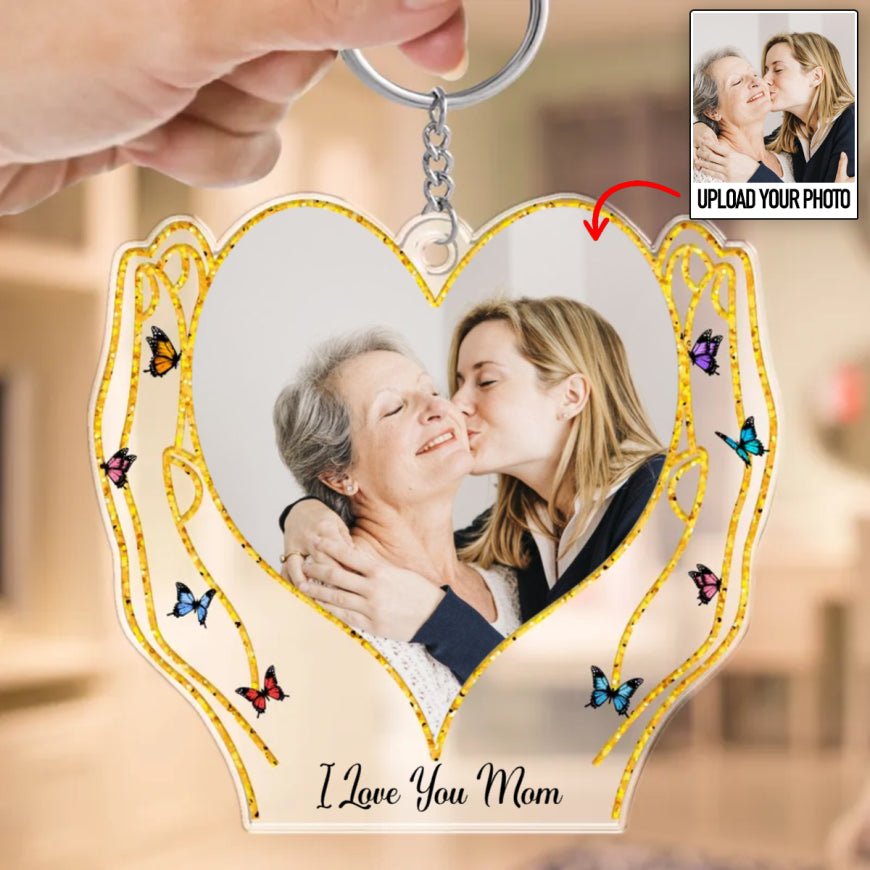 Family - Hands Holding Love - Personalized Acrylic Keychain (HJ) - Makezbright Gifts