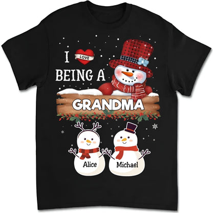 Family - I Love Being A Grandma - Personalized Unisex T - shirt - Makezbright Gifts