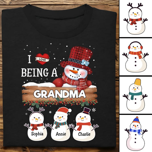 Family - I Love Being A Grandma - Personalized Unisex T - shirt - Makezbright Gifts