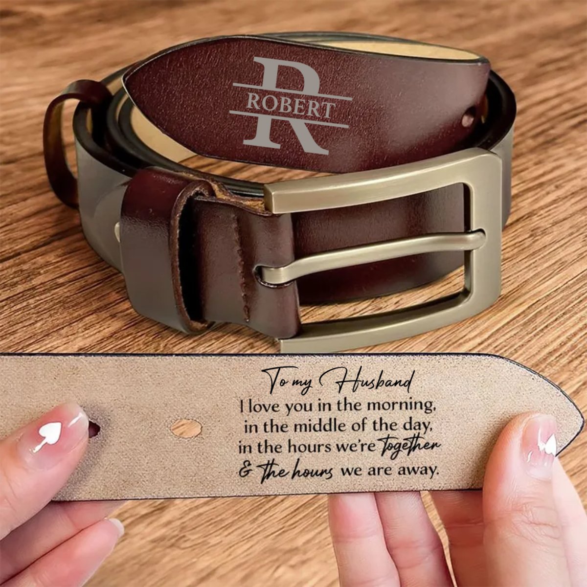 Family - I Love You Every Day - Personalized Engraved Leather Belt - Makezbright Gifts