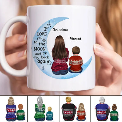 Family - I Love You To The Moon And Back Again - Personalized Mug - Makezbright Gifts