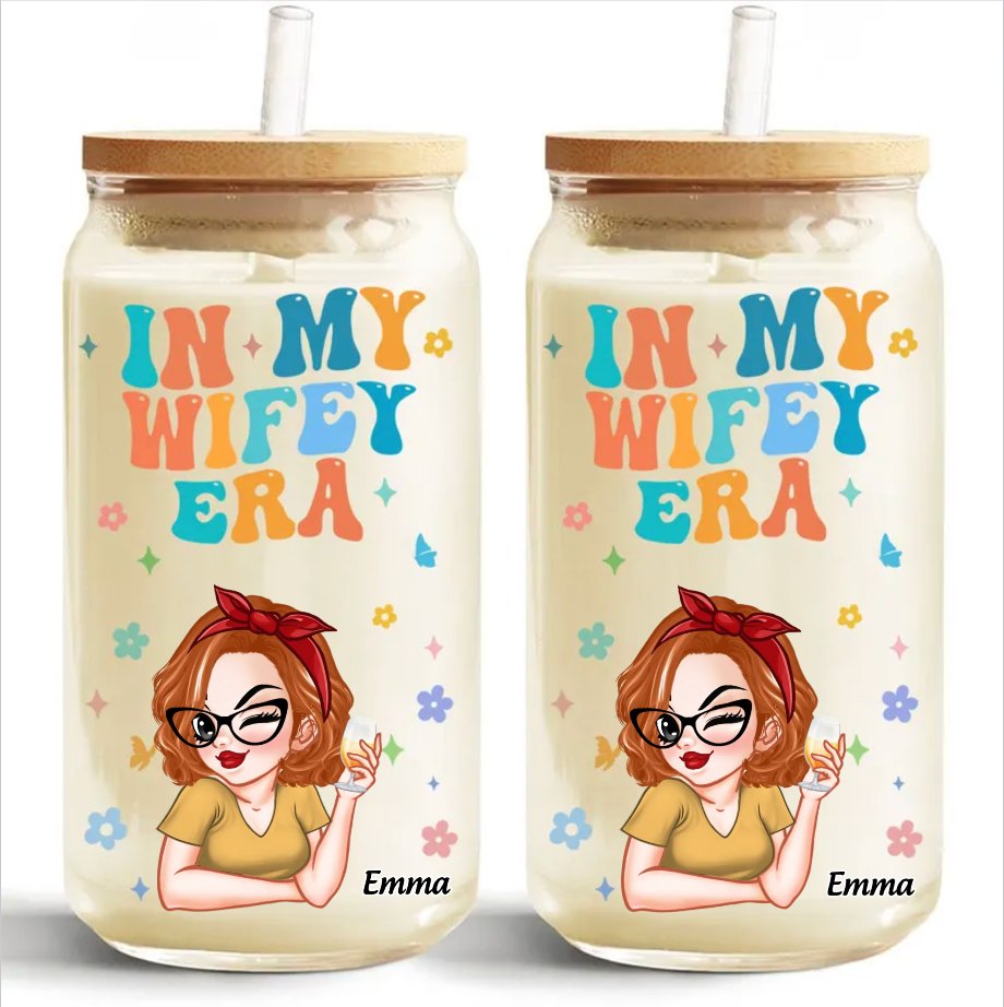 Family - In My Wifey Era - Personalized Glass Can - Makezbright Gifts