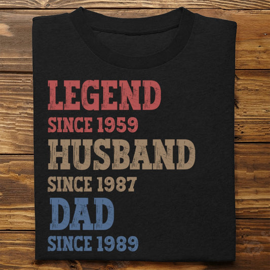 Family - Legend, Husband, Dad And Papa Since - Personalized Unisex T - shirt - Makezbright Gifts