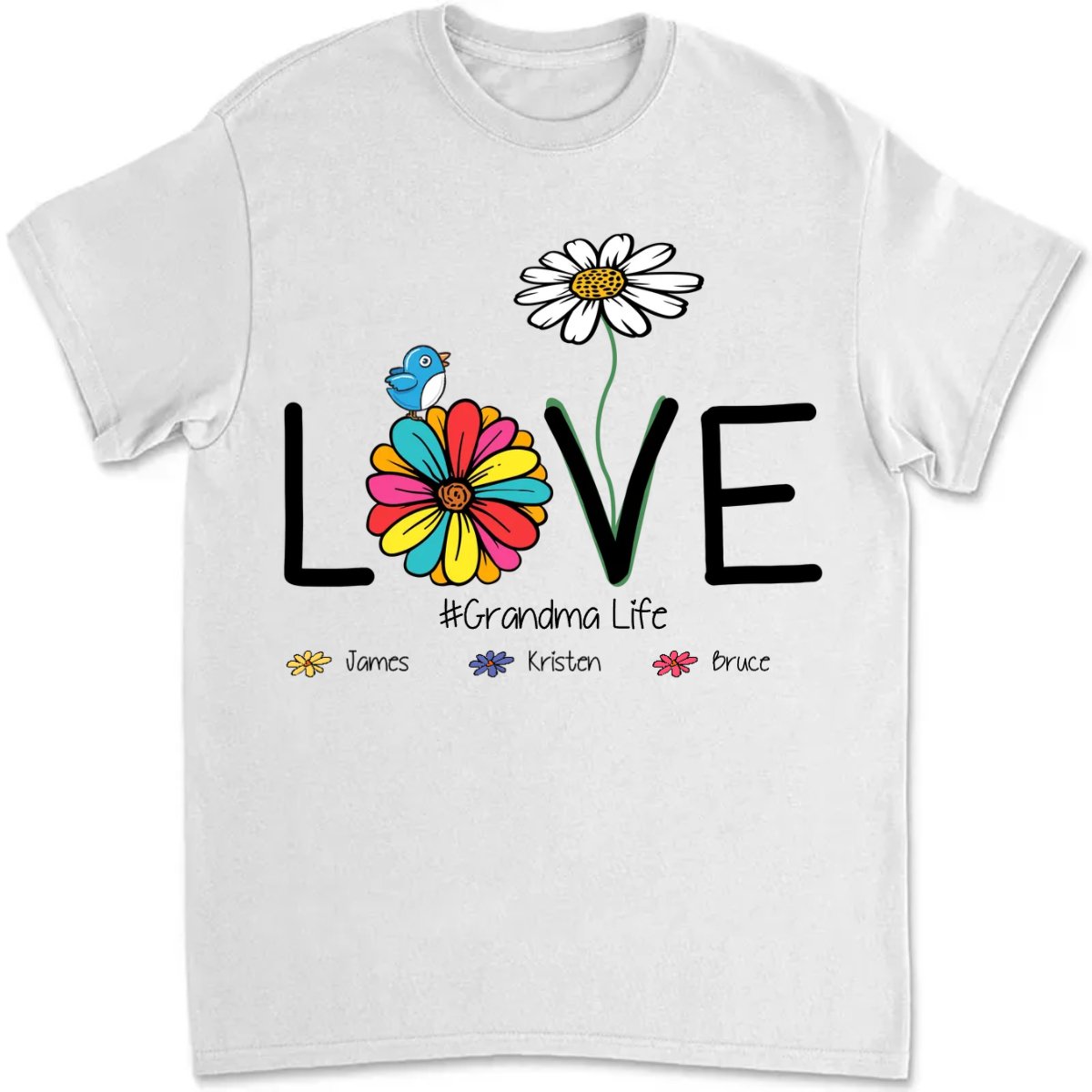 Family - Love Grandma Life - Personalized T - shirt - Makezbright Gifts