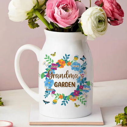 Family - Love Grows In Grandma's Garden - Personalized Flower Vase - Makezbright Gifts