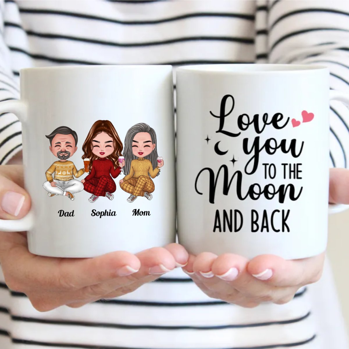 Family - Love You To The Moon And Back - Personalized Mug (NN) - Makezbright Gifts