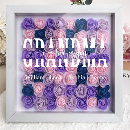 Family - Mom We Love You - Personalized Flower Shadow Box - Makezbright Gifts