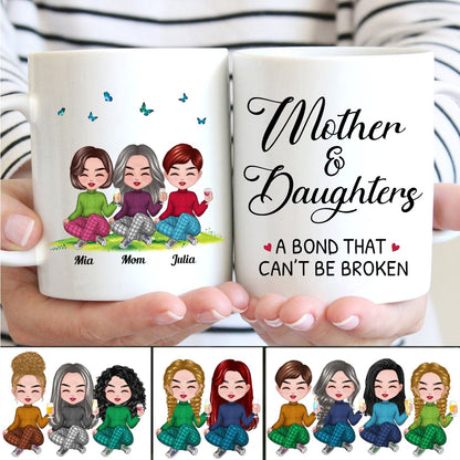 Family - Mother and Daughters A Bond That Can‘t Be Broken - Personalized Mug (LL) - Makezbright Gifts