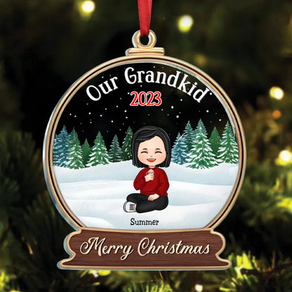 Family - Our Grandkids Children - Personalized Circle Ornament - Makezbright Gifts