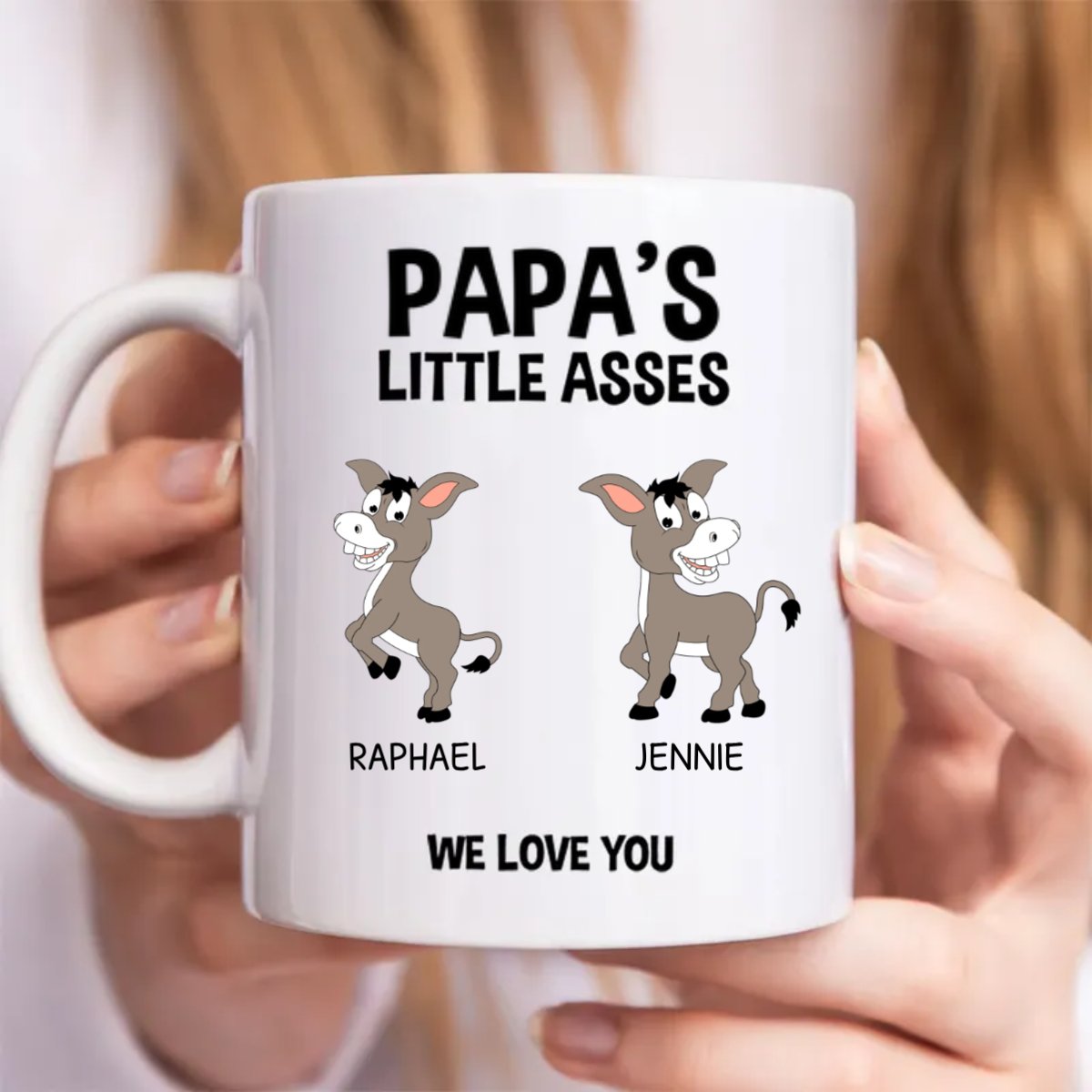 Family - Papa's Little Asses We Love You - Personalized Mug - Makezbright Gifts