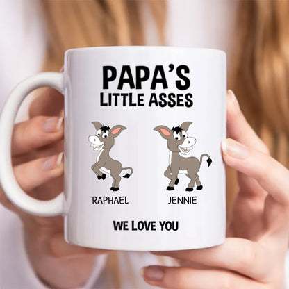 Family - Papa's Little Asses We Love You - Personalized Mug - Makezbright Gifts