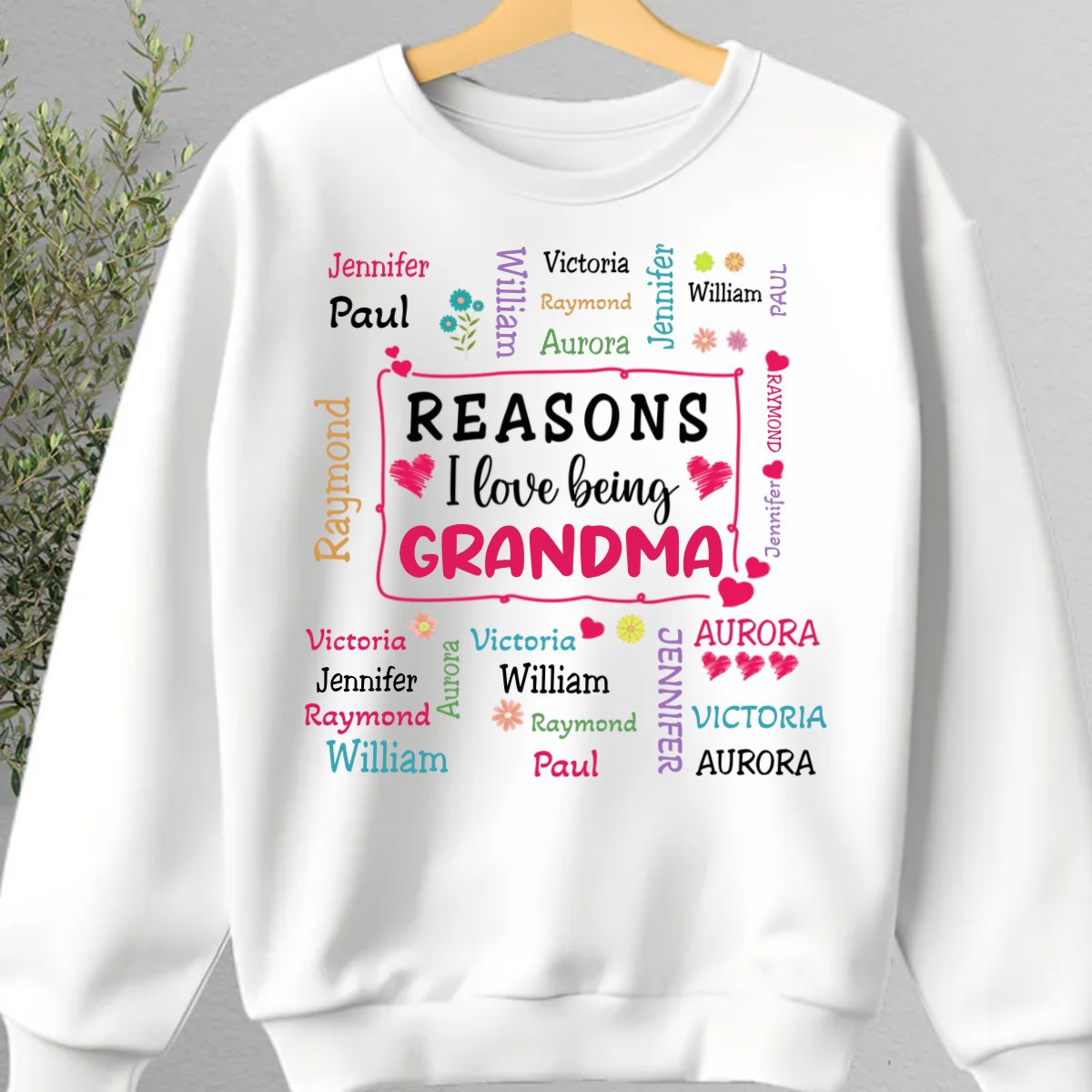 Family - Reasons I Love Being Grandma - Personalized Unisex T - shirt, Hoodie, Sweatshirt - Makezbright Gifts