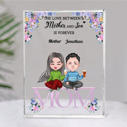 Family - The Love Between A Mother And Sons Is Forever - Personalized Acrylic Plaque (NM) - Makezbright Gifts