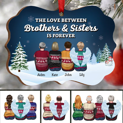 Family - The Love Between Brothers & Sisters Is Forever - Personalized Christmas Ornament (NN) - Makezbright Gifts