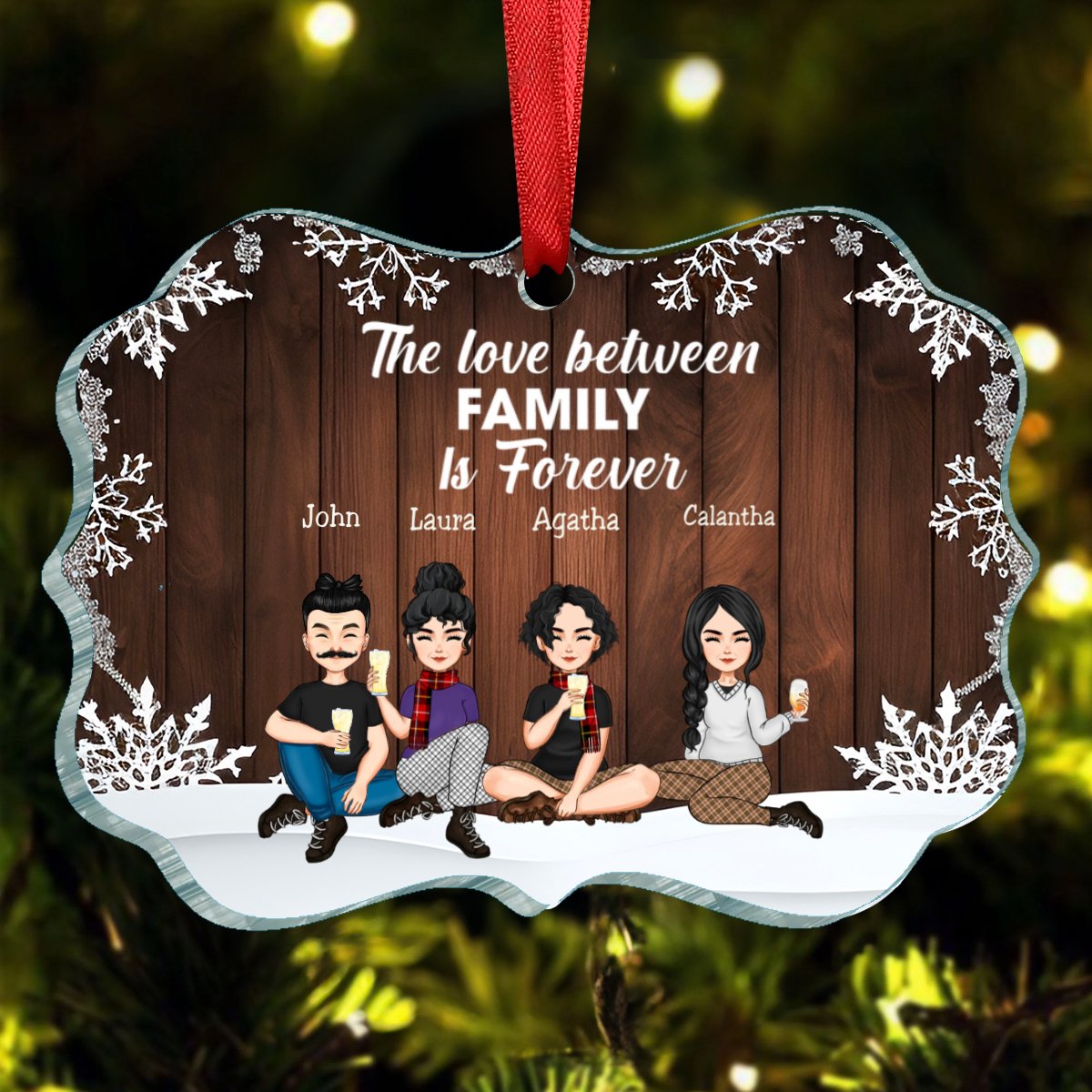 Family - The Love Between Family Is Forever - Personalized Ornament V23 - Makezbright Gifts