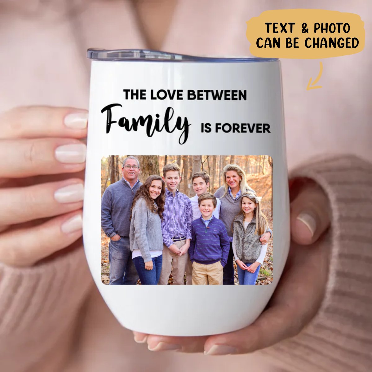 Family - The Love Between Family Is Forever - Personalized Wine Tumbler - Makezbright Gifts