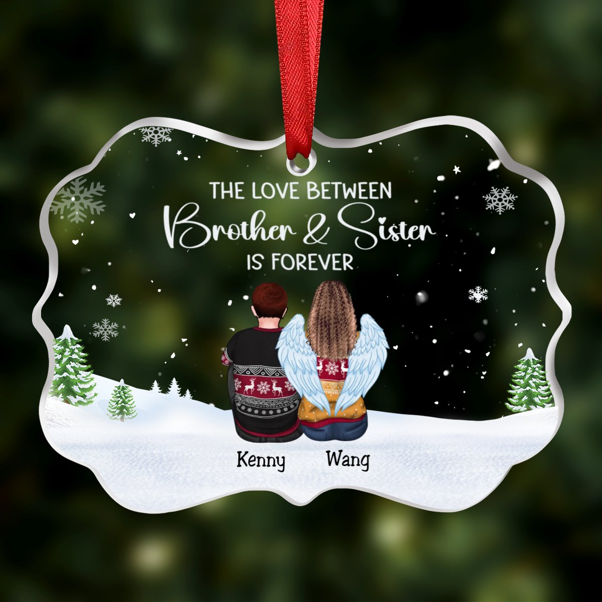 Family - The Love Between ... Is Forever - Personalized Transparent Ornament - Makezbright Gifts