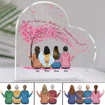 Family - The Love Between Mother & Daughters Is Forever - Personalized Acrylic Plaque (LH) - Makezbright Gifts