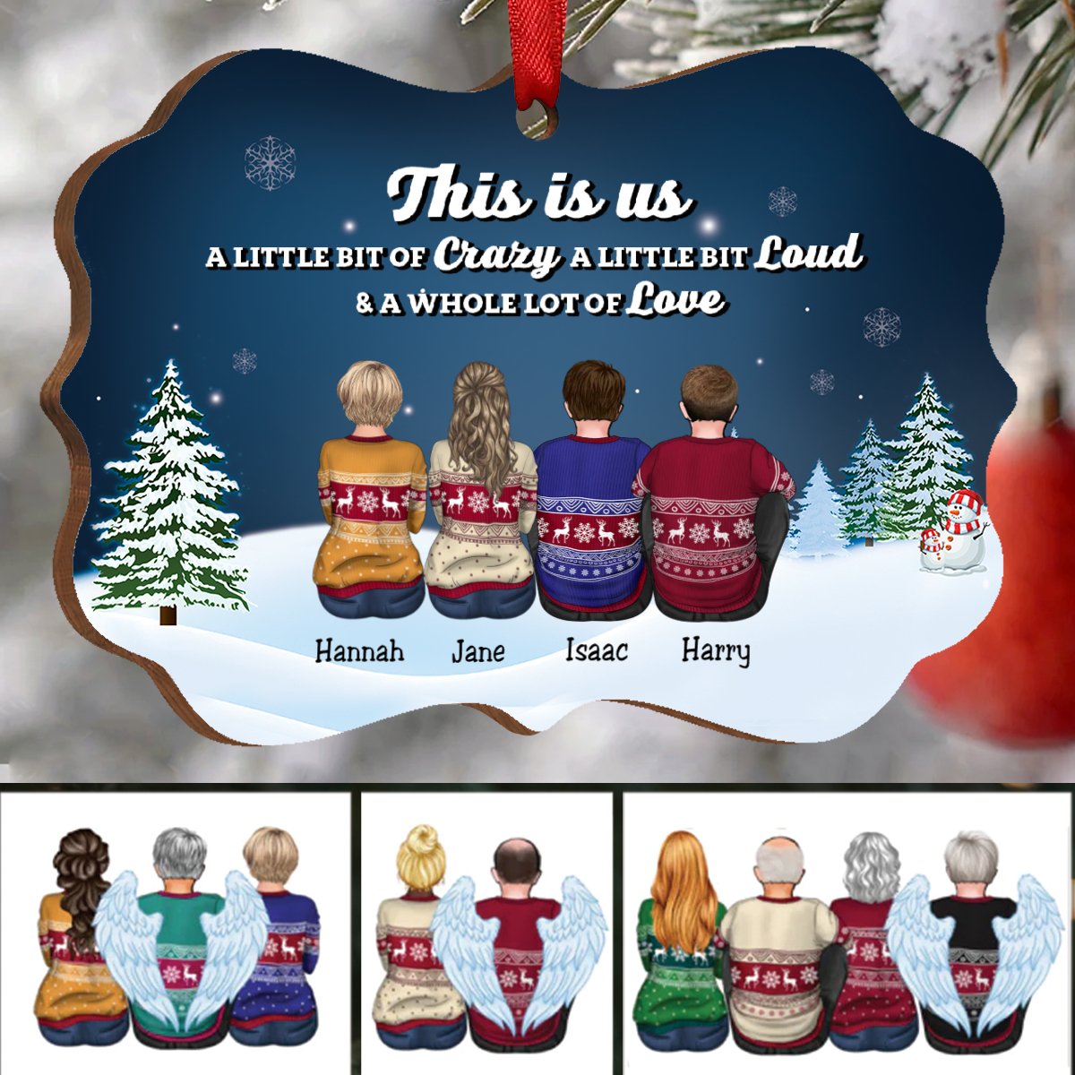 Family - This Is Us A Little Bit Of Crazy A Little Bit Loud & A Whole Lot Of Love - Personalized Christmas Ornament - Makezbright Gifts