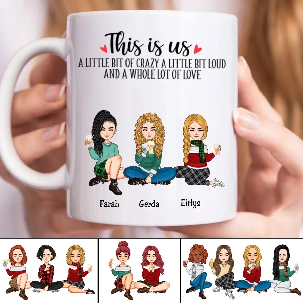 Family - This Is Us A Little Bit Of Crazy And A Whole Lot Of Love - Personalized Mug - Makezbright Gifts