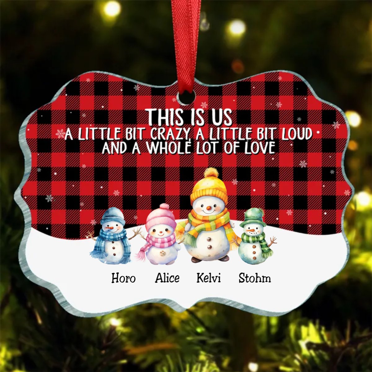 Family - This Is Us A Whole Lot Of Love Snowman Family - Personalized Ornament - Makezbright Gifts