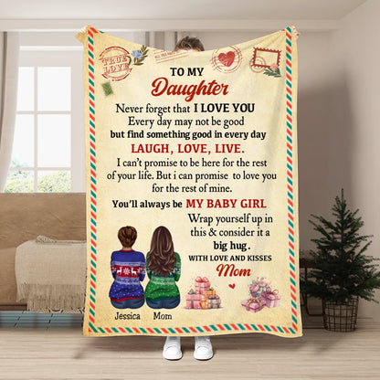 Family - To My Daughter Never Forget That I Love You - Personalized Blanket - Makezbright Gifts