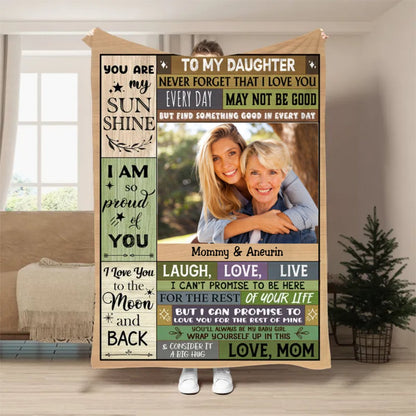 Family - To My Daughter, Never Forget That I Love You - Personalized Blanket - Makezbright Gifts