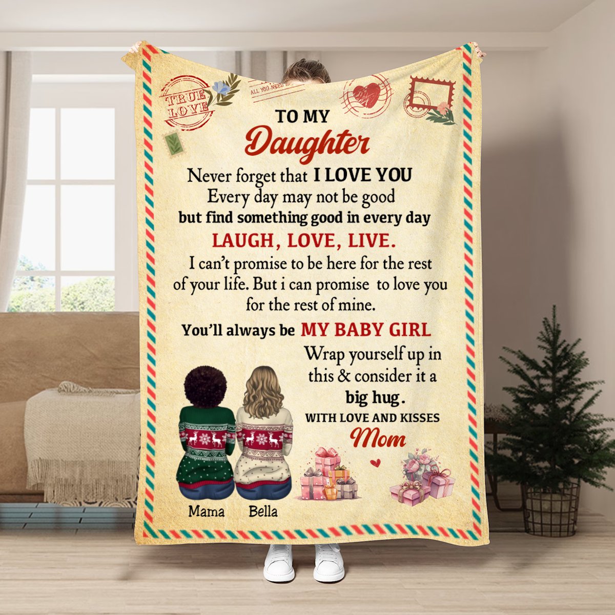 Family - To My Daughter Never Forget That I Love You - Personalized Blanket - Makezbright Gifts