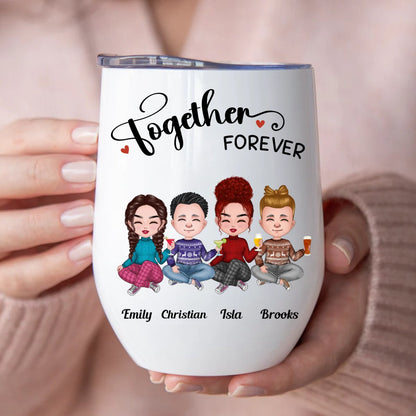 Family - Together Forever - Personalized Wine Tumbler - Makezbright Gifts