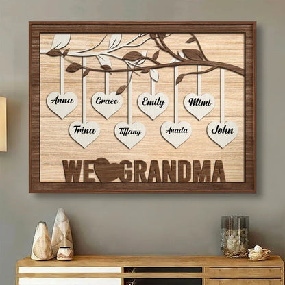 Family – We Love You Grandma - Personalized Poster - Makezbright Gifts